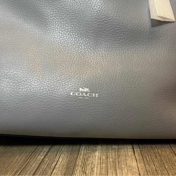NWT Coach Derby Tote Soft Leather in Mist Blue - Picture 10 of 16